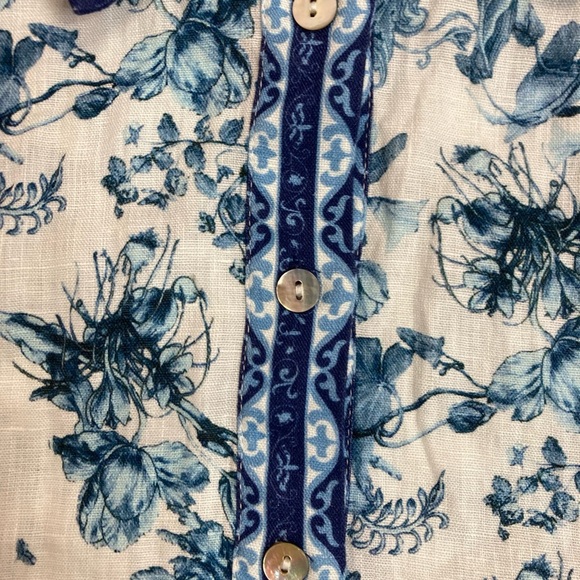 NWT Magaschoni Floral Linen Blouse - Picture 8 of 12